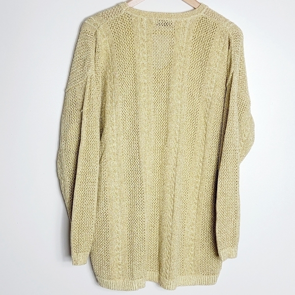 Vintage David David Cotton Blend Gold Metallic Thread Women's Sweater Size L - Picture 5 of 7